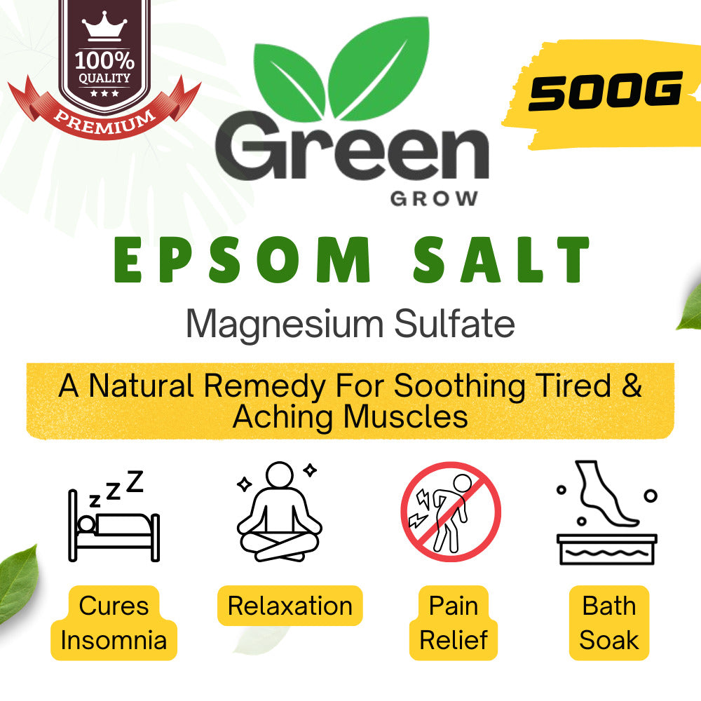 Premium Epsom Salt | Medical Grade Magnesium Sulfate | Pure & Imported | Muscle Pain Relief, Relaxation & Detox Bath