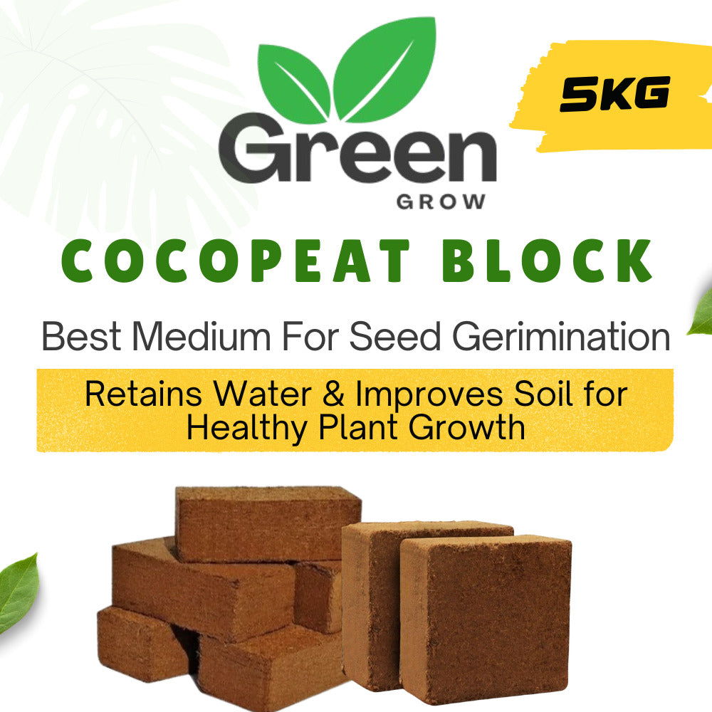 Cocopeat 5kg Block | Low EC Coco Peat | Premium Growing Medium for Plants & Seedlings
