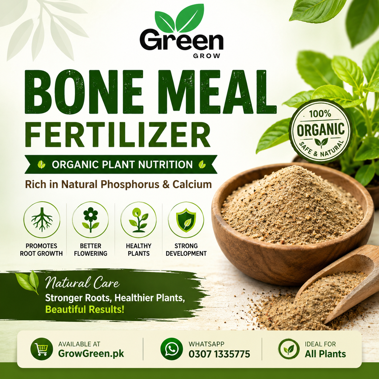 Bone Meal Fertilizer for Flowering & Root Growth | Organic Phosphorus