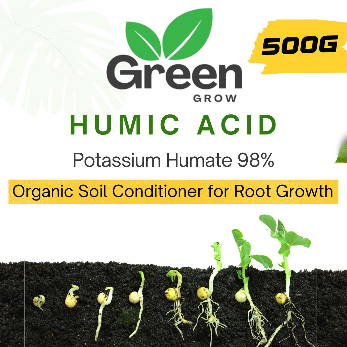 Humic Acid Fertilizer for Plants | Organic Soil Conditioner for Root Growth, Vegetables, Flowers, Indoor Plants, Lawn, Trees