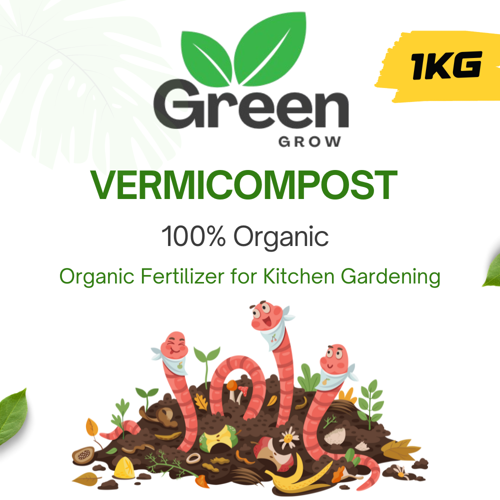 Premium Vermicompost Organic Fertilizer - High Nutrient Soil Enhancer for Kitchen Gardening